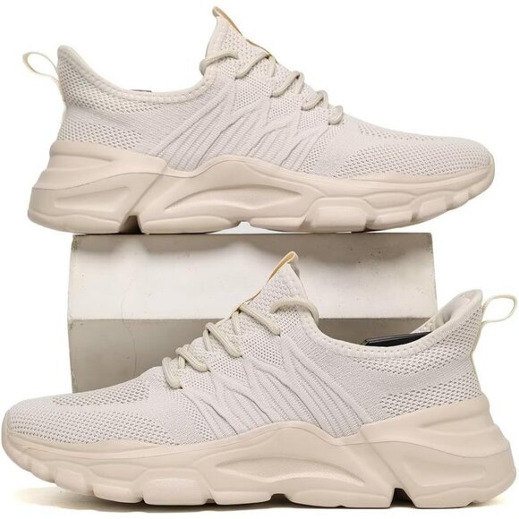 ⚡Men\'s Z71 Beige Breathable Lightweight Slip Resistant Athletic Gym Work Shoes